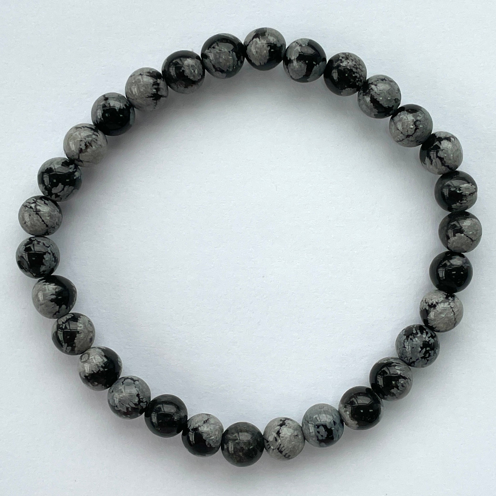 Snowflake Obsidian Beads Bracelet 6mm Snowflake Obsidian Beads Bracelet 6mm